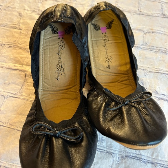 PENNY LOVES KENNY BLACK WITH BOW TOE STRETCH BALET FLATS FITS WOMENS 9-10 - Picture 4 of 7